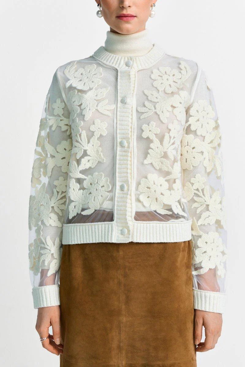Strickjacke mit Blumenapplikation - Image 10