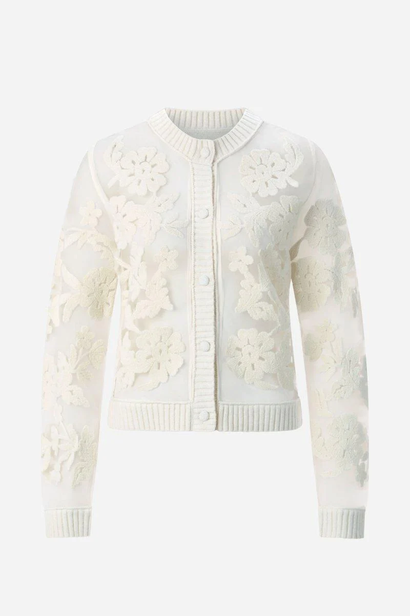 Strickjacke mit Blumenapplikation - Image 11