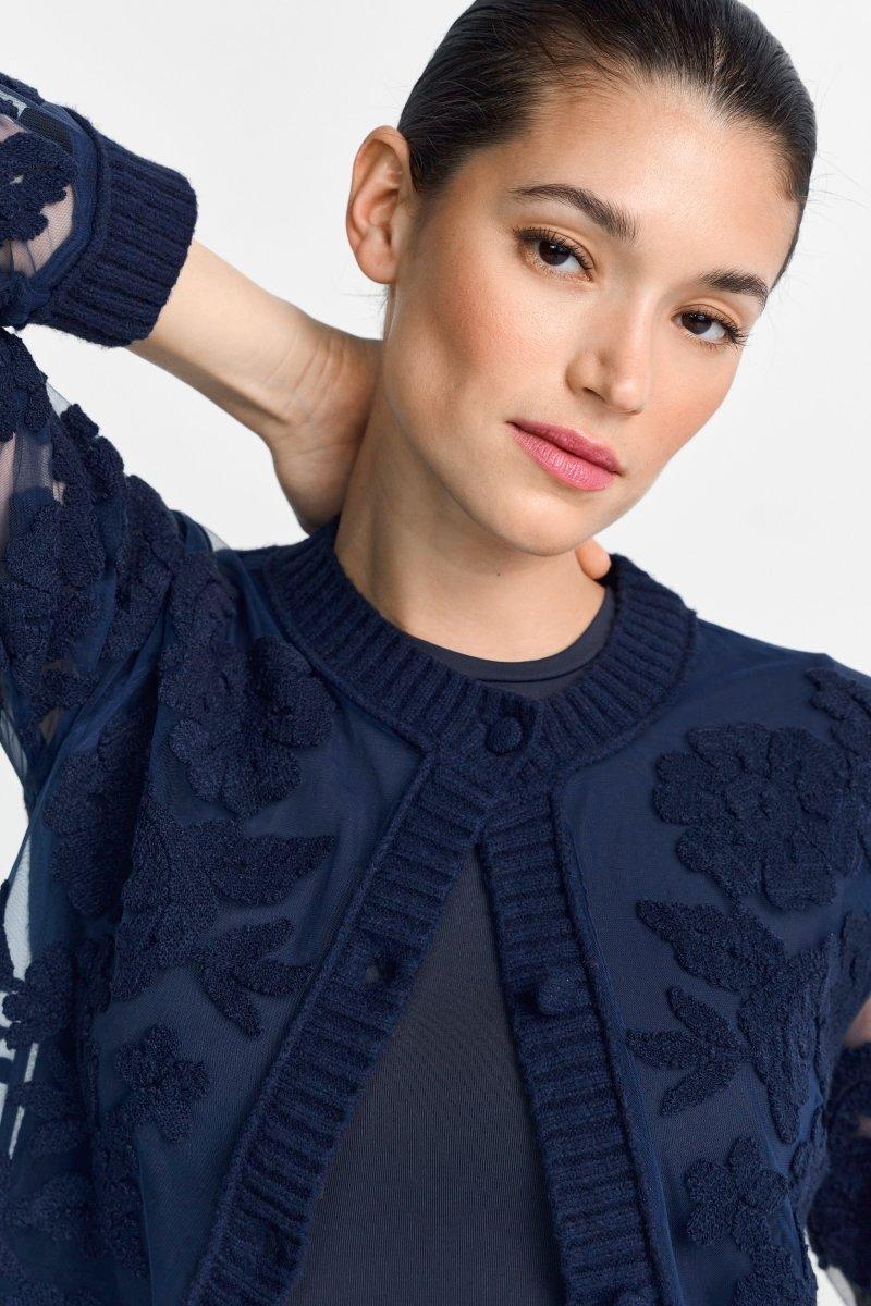 Strickjacke mit Blumenapplikation - Image 4