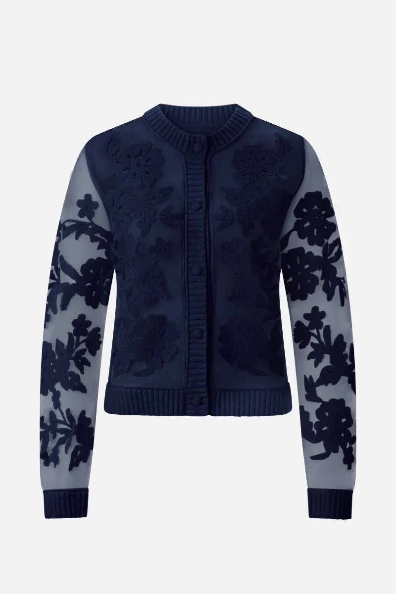 Strickjacke mit Blumenapplikation - Image 5