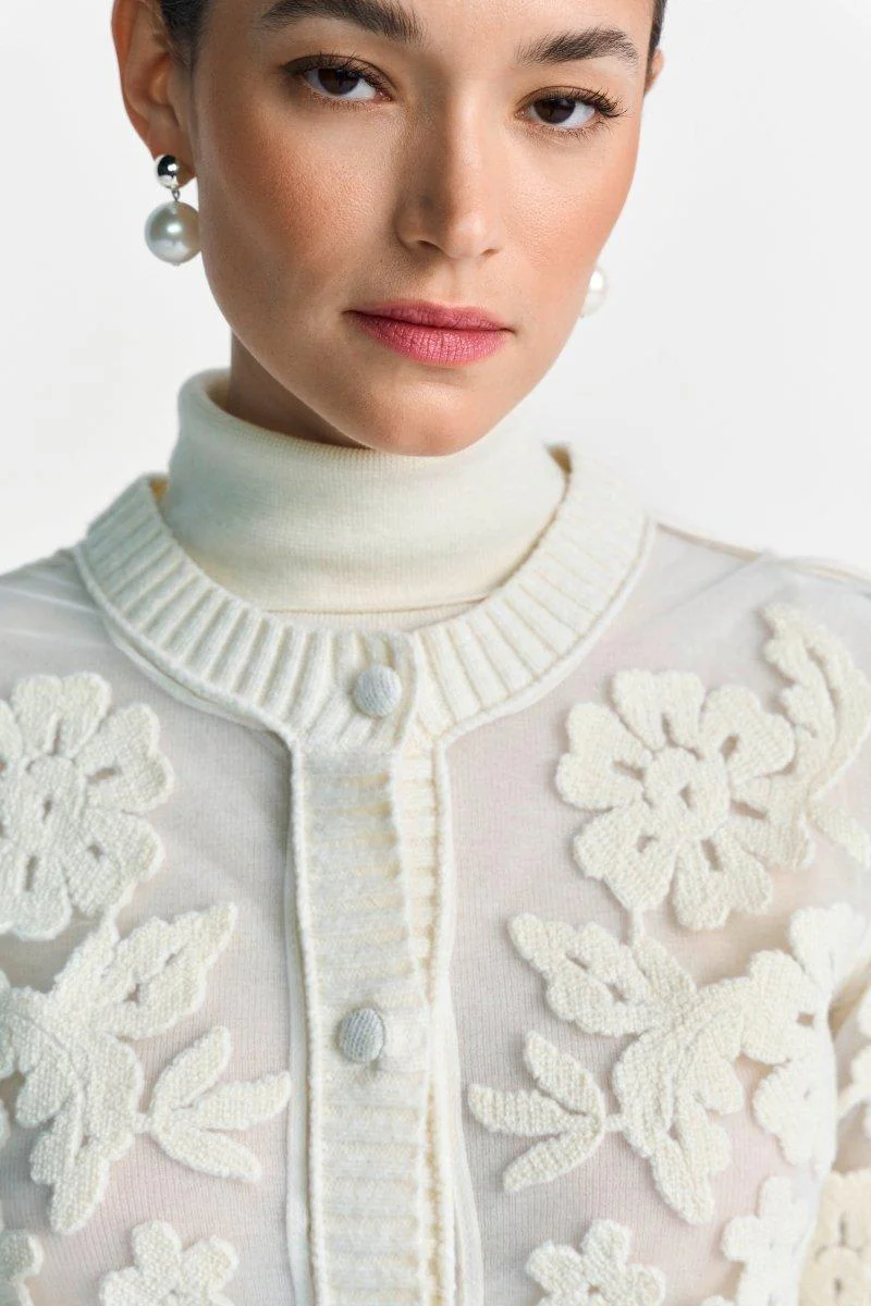 Strickjacke mit Blumenapplikation - Image 7