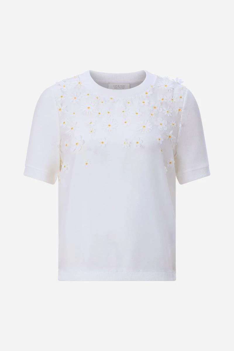 Kurzarmshirt mit Blütenapplikationen - Image 5