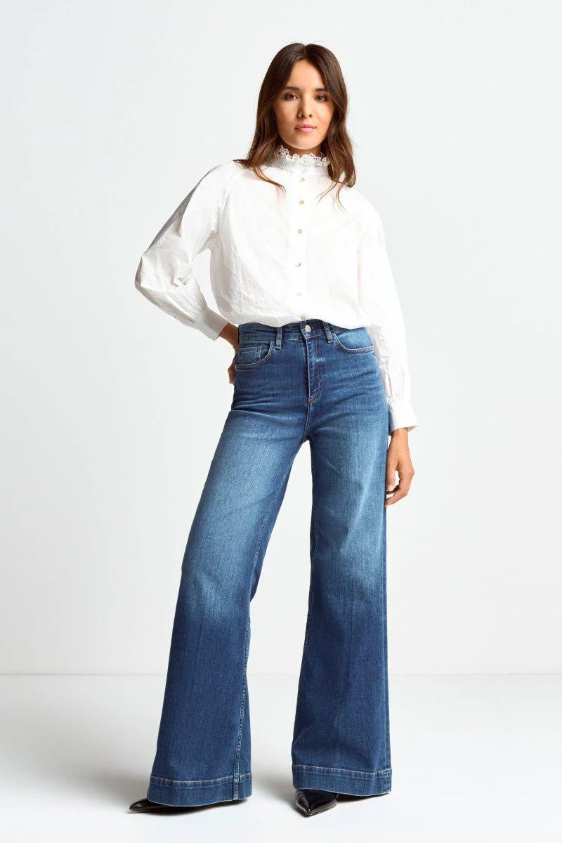 Wide Leg Denim mit hoher Taille