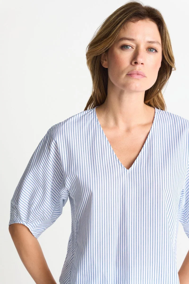 Gestreifte Crop-Bluse - Image 3