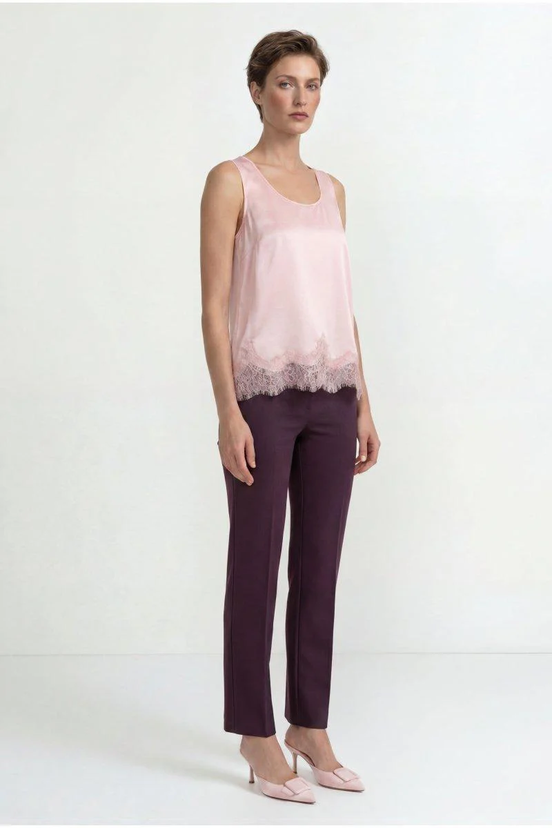 Satin Top mit Spitze - Image 2