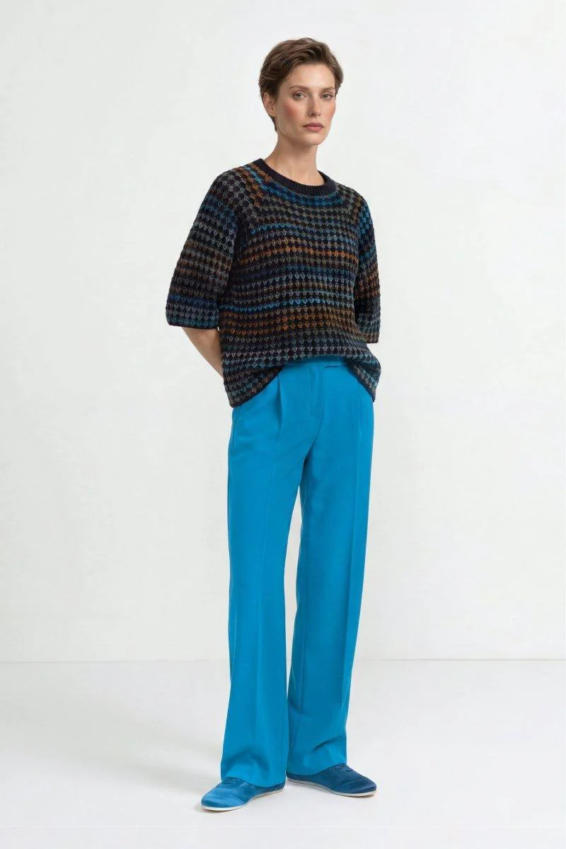 Kurzarm-Pullover mit Ajourstrick - Image 2